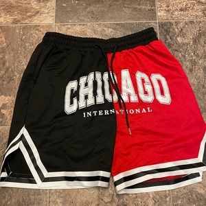 Men size medium Chicago red, black. White shorts